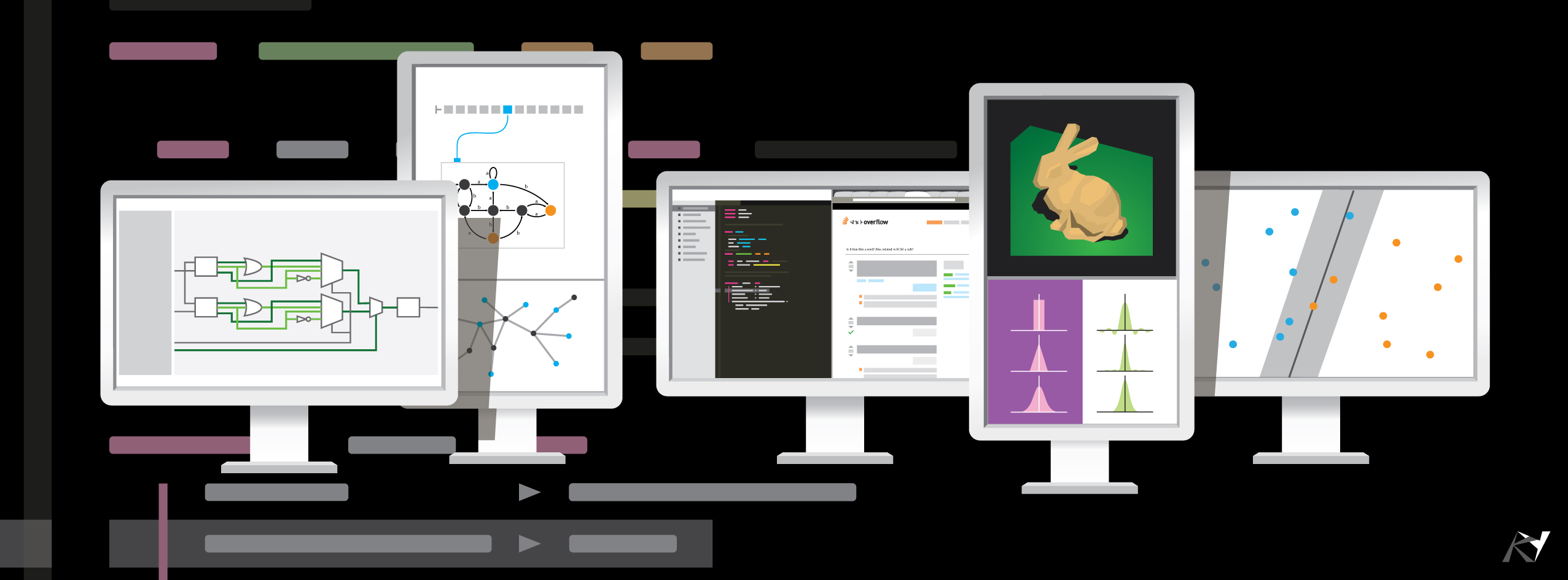 vector art of computer science disciplines